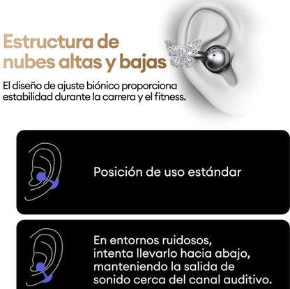 Audífonos Glam Butterfly clip on