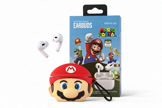 Audífonos Tipo Earbuds + Funda Personajes