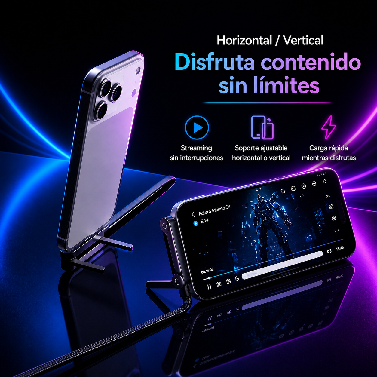 Soporte + cable tipo C-C premium