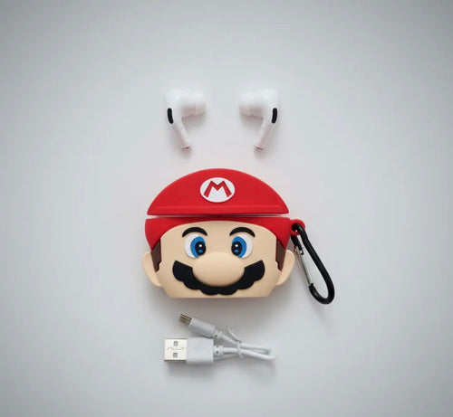 Audífonos Tipo Earbuds + Funda Personajes