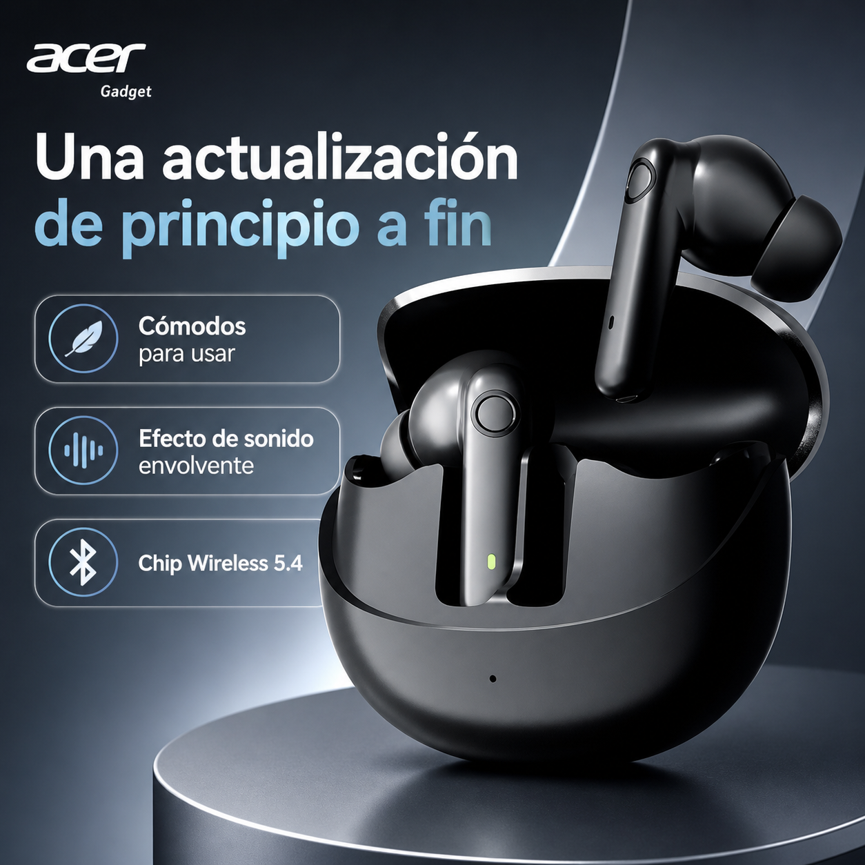 Audífonos inalámbricos acer cromo