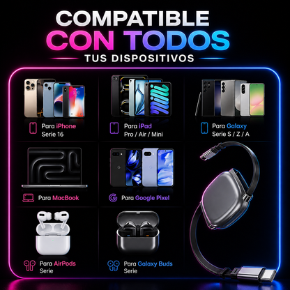 Cable Retráctil Tipo C a C Glam 240 W