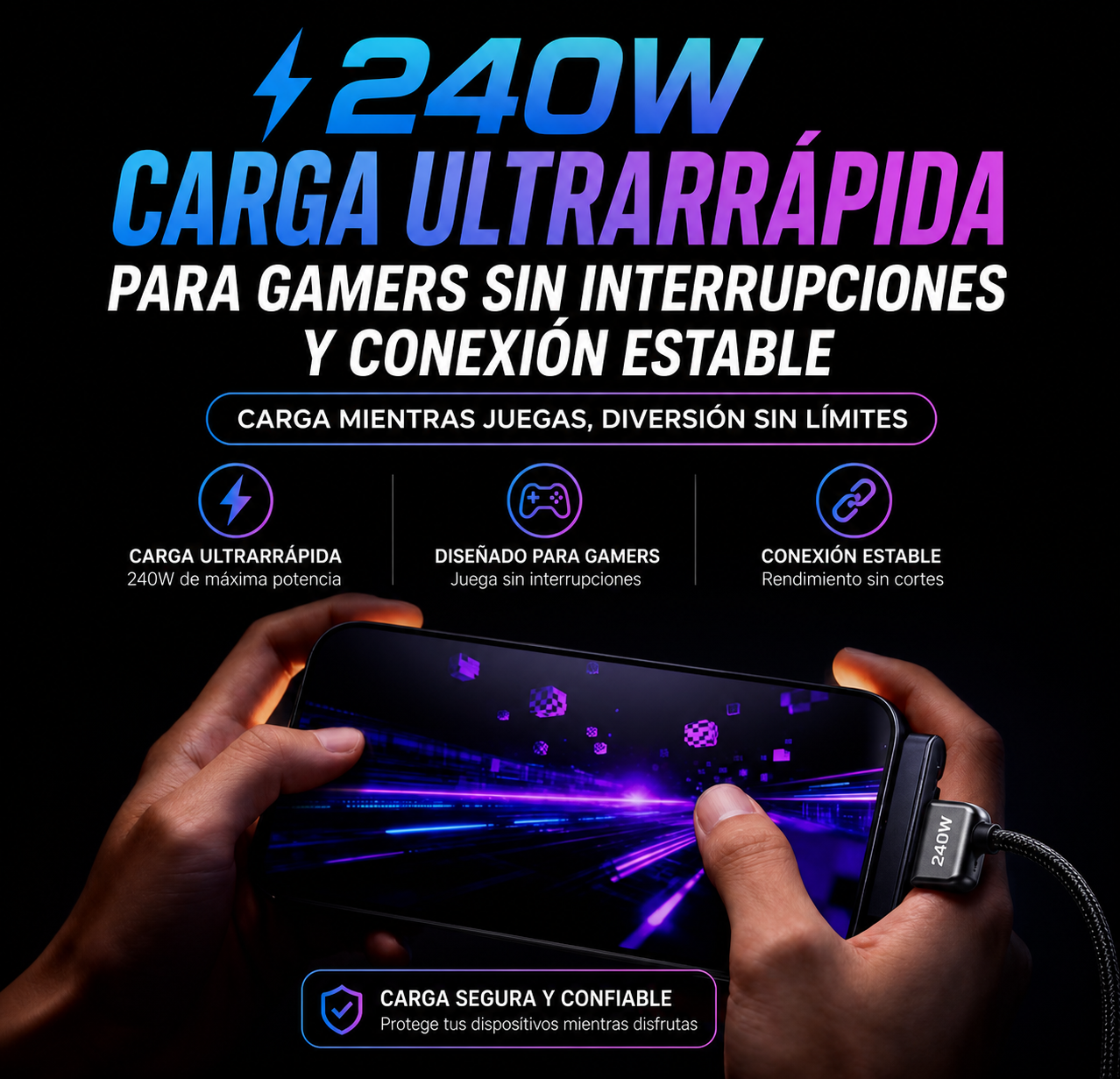 Soporte + cable tipo C-C premium