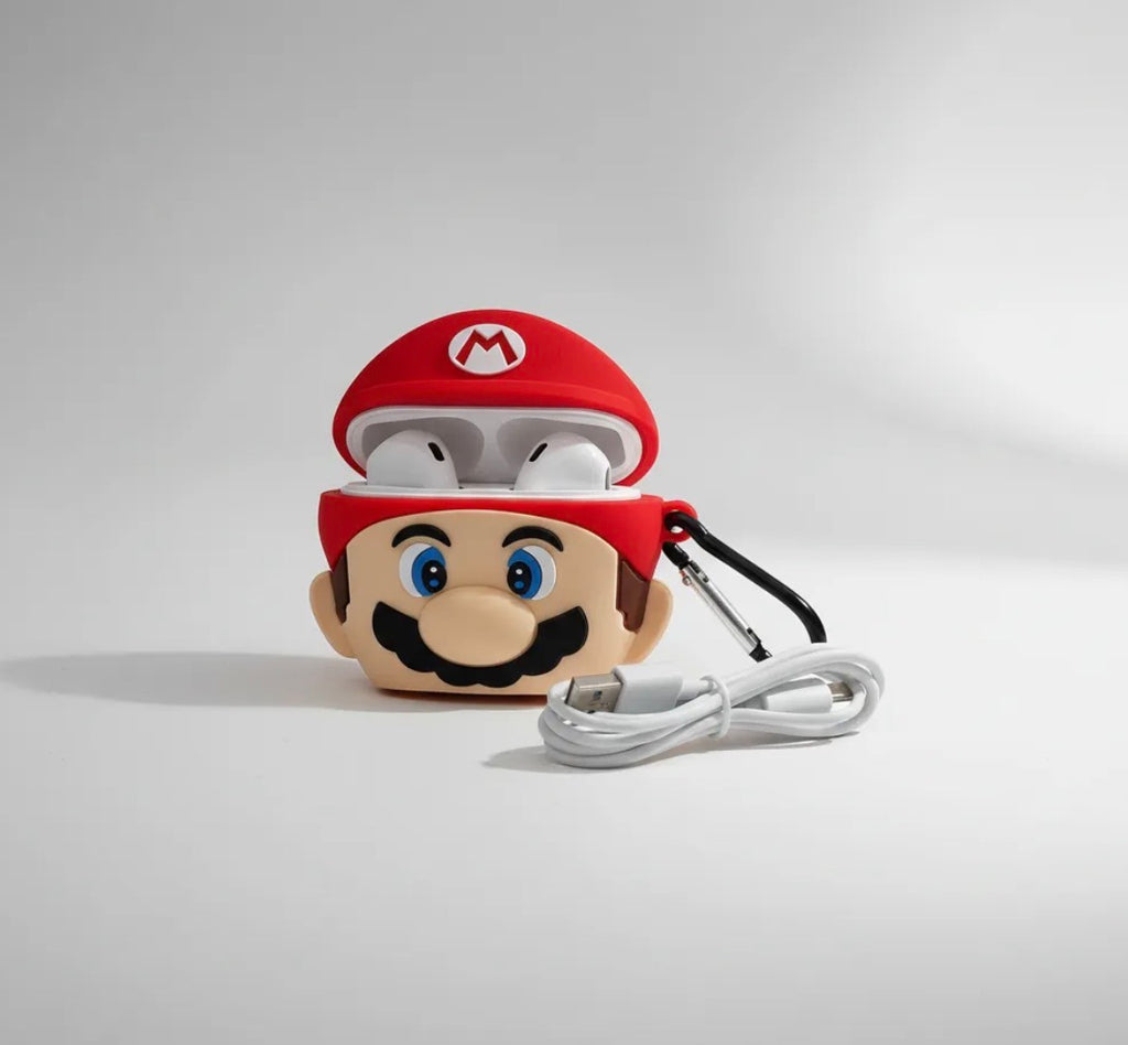 Audífonos Tipo Earbuds + Funda Personajes