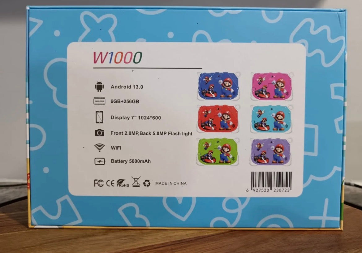 Tablet Para Niños Mario B 6gb+ 256gb 7 Pulgada