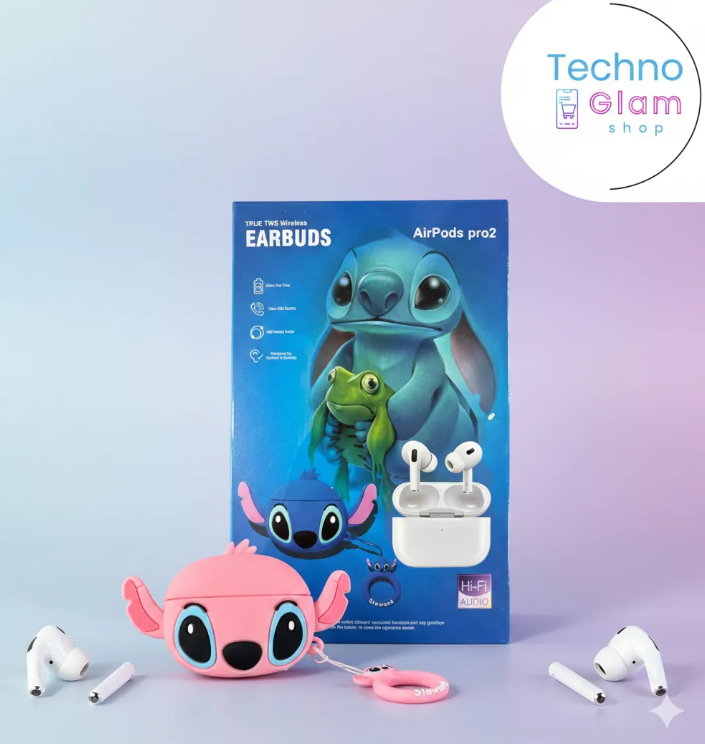 Audífonos Tipo Earbuds + Funda Personajes