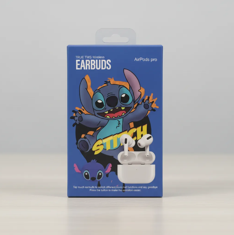 Audífonos Tipo Earbuds + Funda Personajes