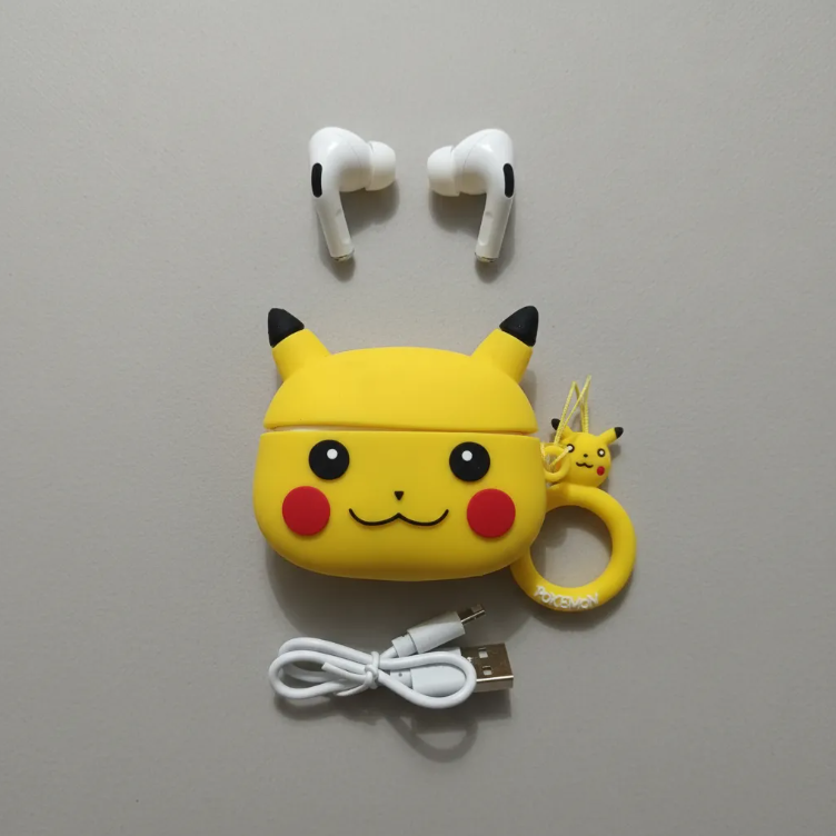 Audífonos Tipo Earbuds + Funda Personajes