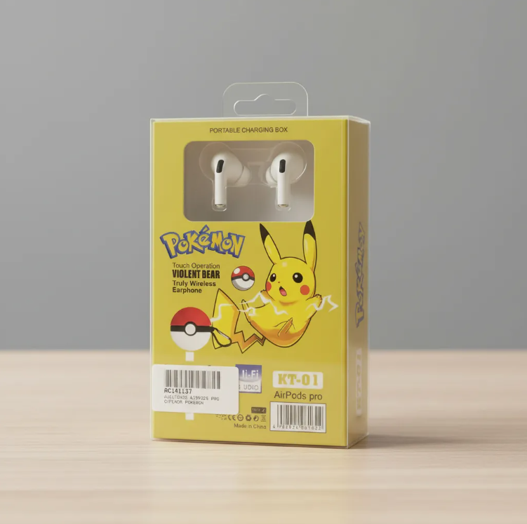 Audífonos Tipo Earbuds + Funda Personajes