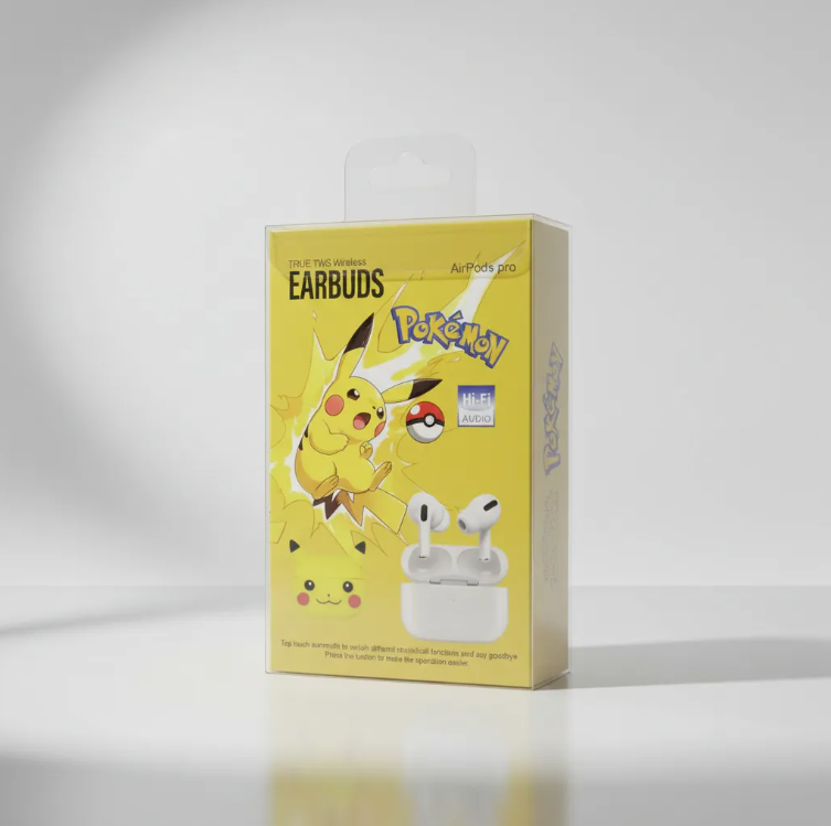 Audífonos Tipo Earbuds + Funda Personajes