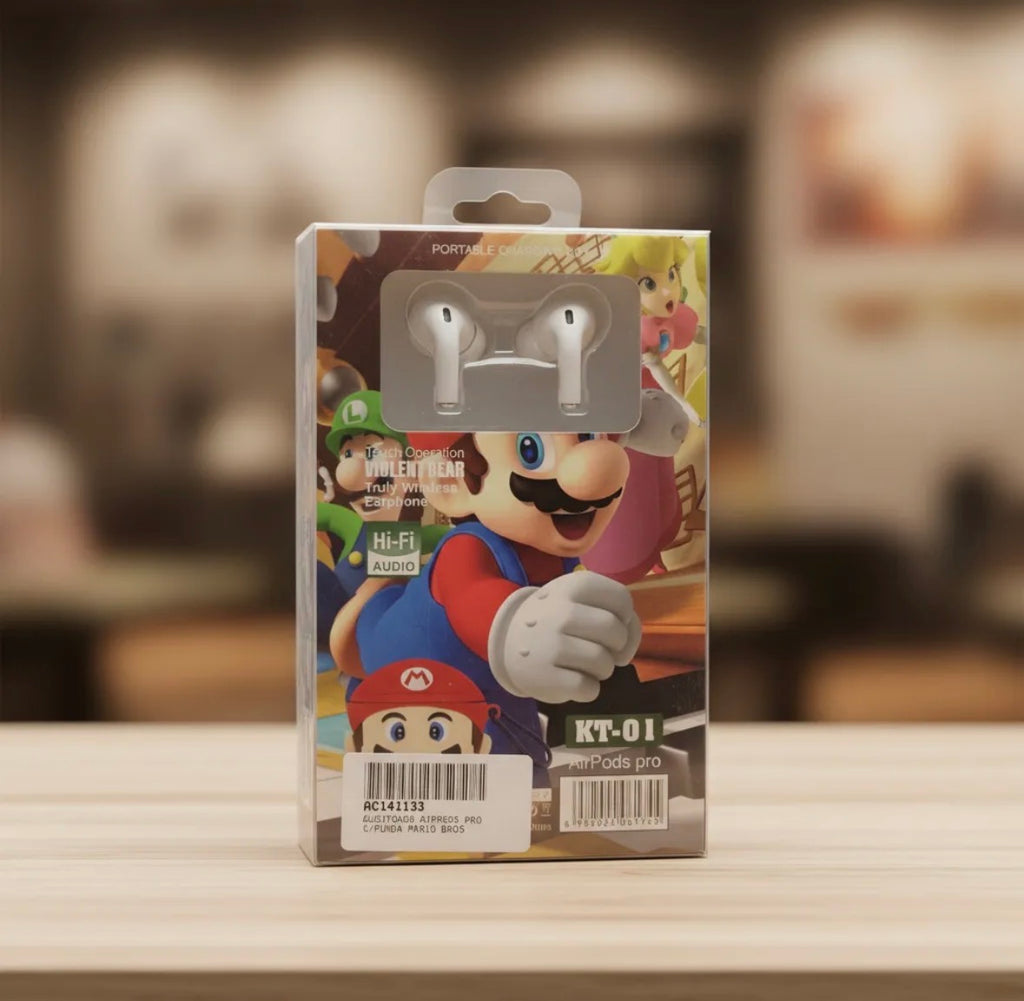 Audífonos Tipo Earbuds + Funda Personajes