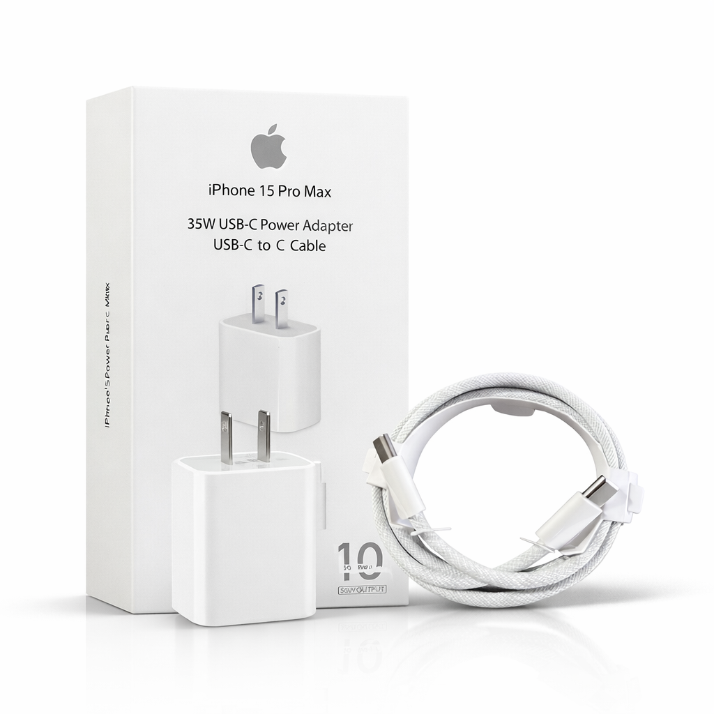 Combo Cubo Cargador 35W + Cable Tipo C Para iPhone