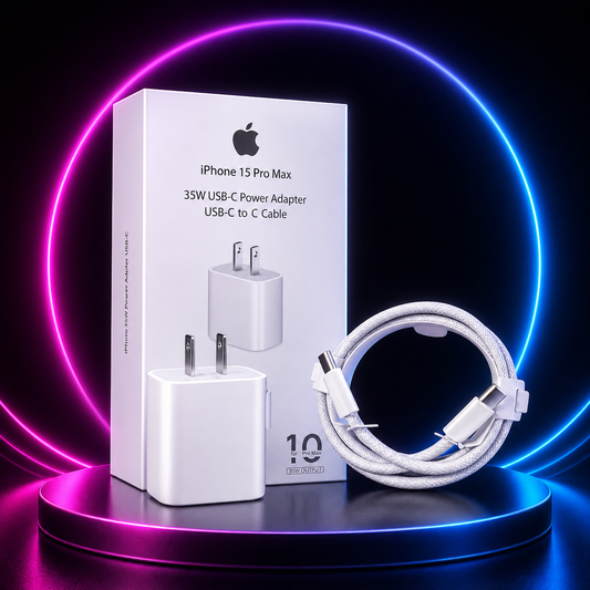 Combo Cubo Cargador 35W + Cable Tipo C Para iPhone