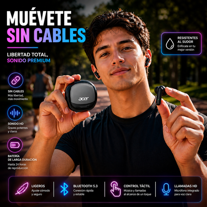 Audífonos inalámbricos acer cromo