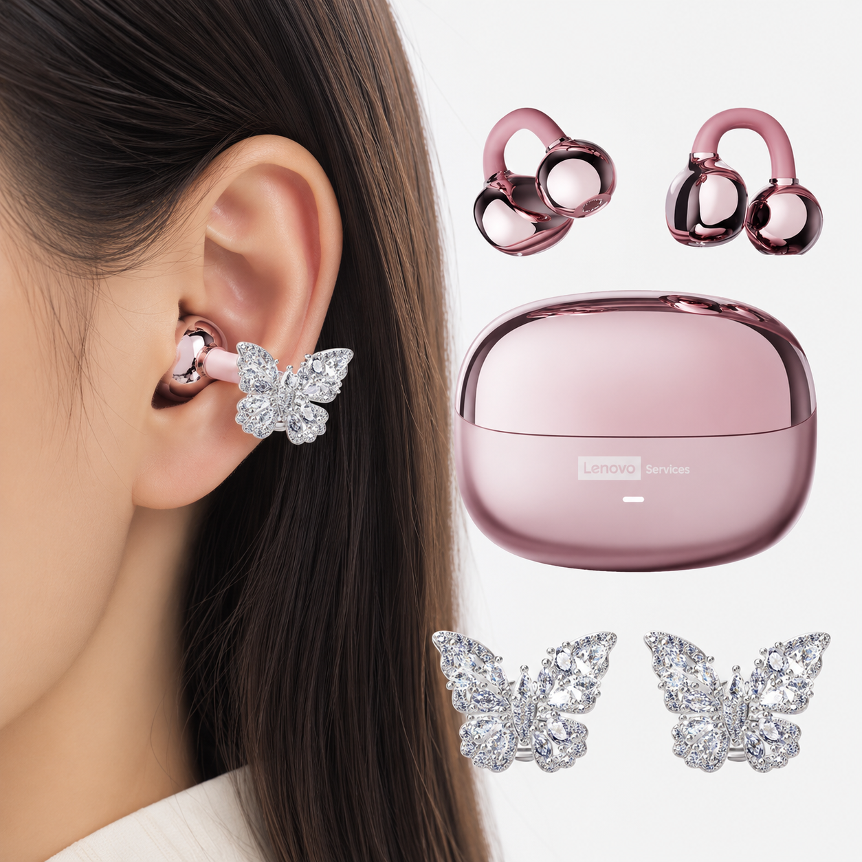 Audífonos Glam Butterfly clip on
