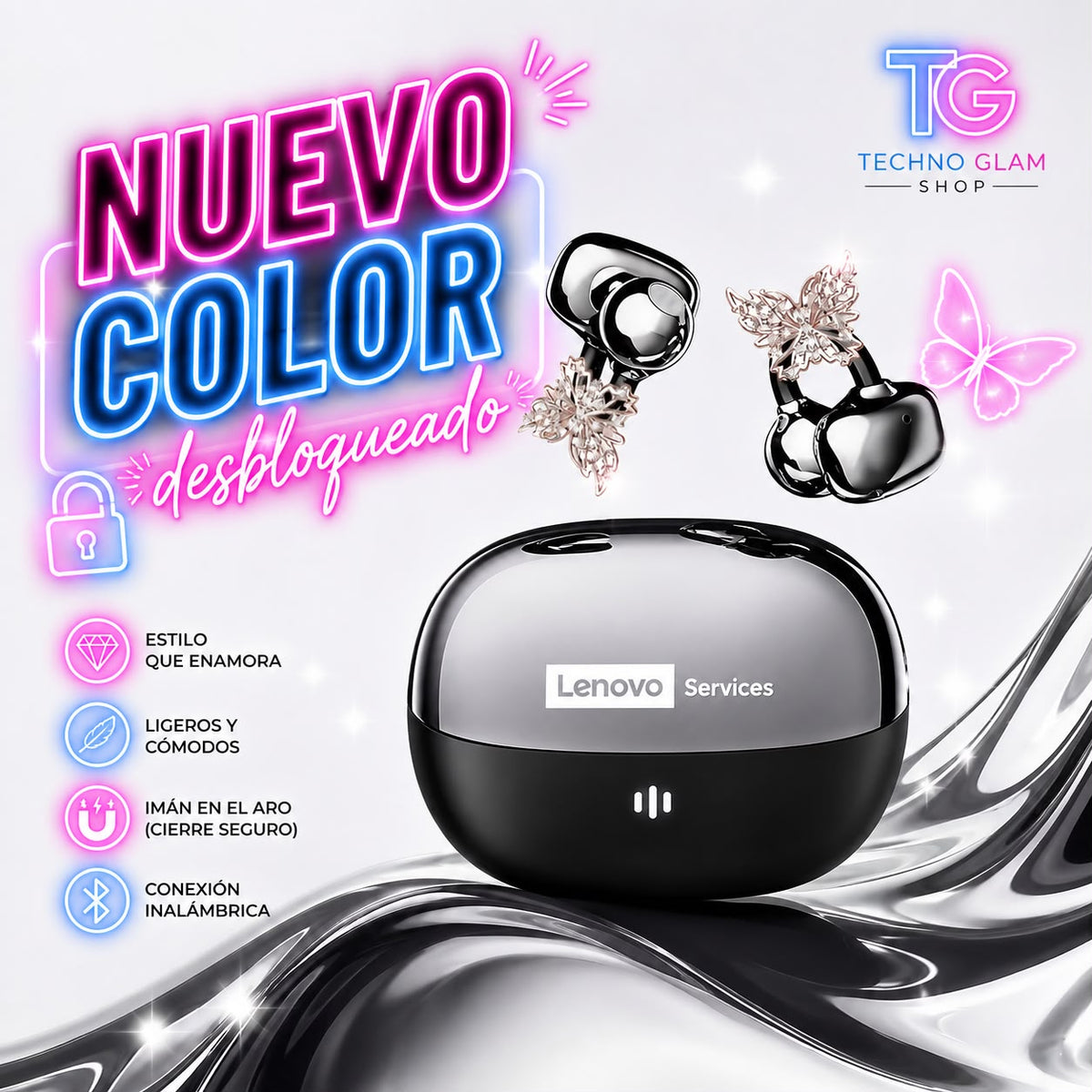 Audífonos Glam Dark clip on