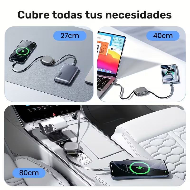 Cable Retráctil Tipo C a C Glam 240 W